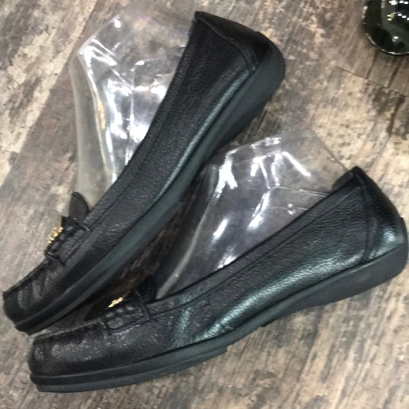 Lauren Ralph Lauren Black & Gold Loafers - Picture 6 of 13